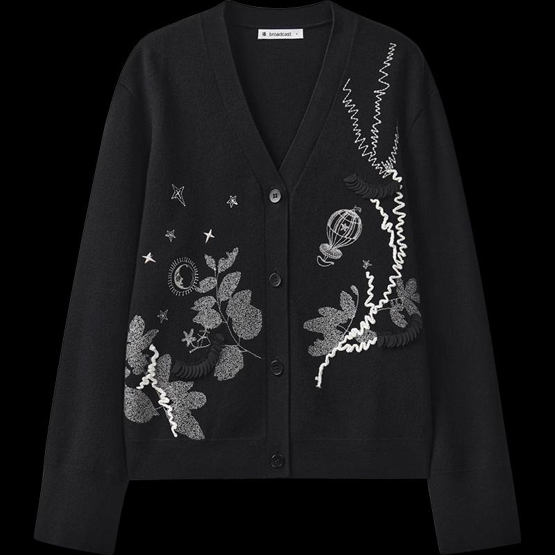 broadcast Women's Long Sleeve V-Neck Knit Cardigan