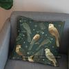 2D Elegant Green Birds And Floral Pattern Pillow Pattern Cushion Cover Suitable For Sofa Bedroom Car Pillow Cover
