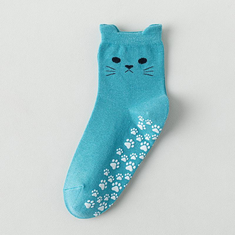 Cartoon Cat Yoga Socks Anti Slip Professional Pilates Socks Women Indoor Fitness Aerobics Floor Exercise Sports Socks Woman