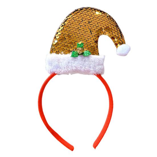 Christmas Bowknot Headband Kids Adults Cosplay Costume Party Decoration Red Green Sequined Xmas Headwear Photography Props