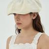 VA Curved Logo Easy Fit Newsboy Cap Cream