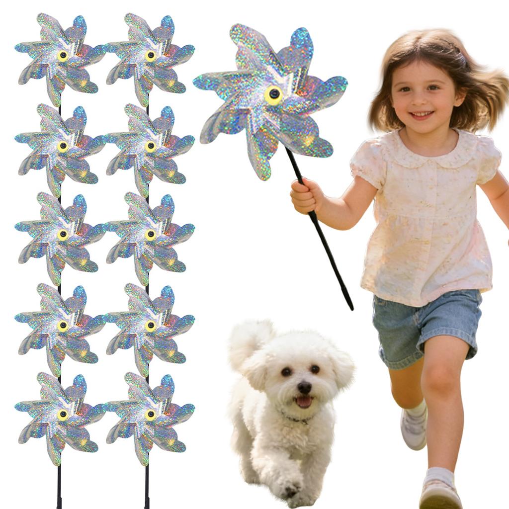 Bird- Windmill — -Reflective Children's Toy & Outdoor Bird Deterrent For Balconies And Gardens (7- Windmill)