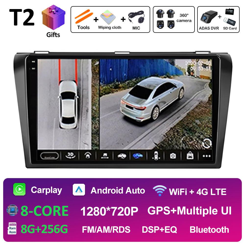 Pentru Mazda 3 2004 2005 2006 2007 2008 2009 Sistem inteligent Android Navigație GPS Wireless Carplay Bluetooth QLED Ecran IPS