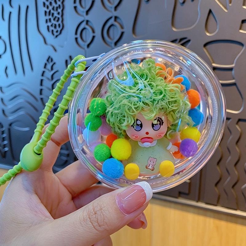 Cartoon Big Wave Curly Hair Doll Keychain & Phone Charm Gift