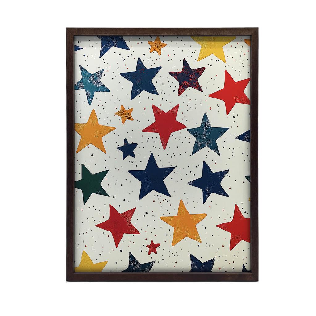 Happiness Star Poster Happiness Star Poster, 30X40 Cm, White Wooden Frame, 230 Gsm Matte Paper
