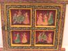 Hand Painted Indian Royal Procession Window Frame: Farmhouse Wall Decor