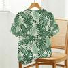 Women's Tropical Plant Print Short Sleeve Top Minimalist, Soft & Comfy, Elegant for Daily Casual, City Walks, Versatile & Trendy
