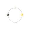 Bracelet - Pearls & Colors - Genuine Tahitian Cultured Pearls - 925 Sterling Silver - Length 18 Cm - AAA+ Quality