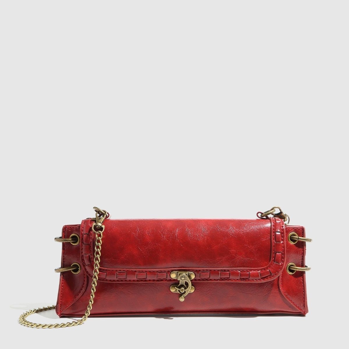 

JIAERDI Y2k Grunge Handbag Women Retro Fairycore Aesthetic Chains Chic Casual Shoulder Bag Ladies Vintage Harajuku Underarm Bag червоний