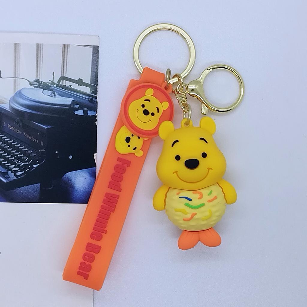 New Cross-border Creative Cartoon Foodie Winnie The Pooh Keychain Bag Car Keychain Accessories Wholesale Cute Personalized Gifts
