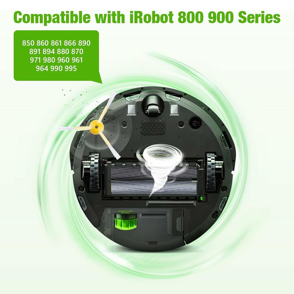 8Pcs Replacement Parts Kit for iRobot Roomba 800/870/880/960/980 Main Brush Side Brush Filter Set