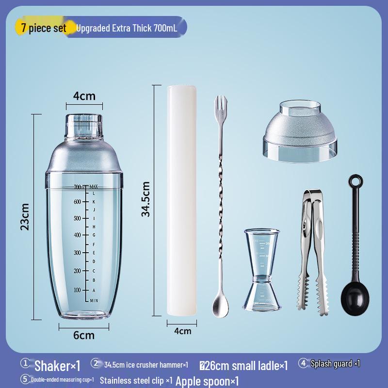 Set Shaker per Cocktail e Tè con Frusta e Bastoncino Tritaghiaccio