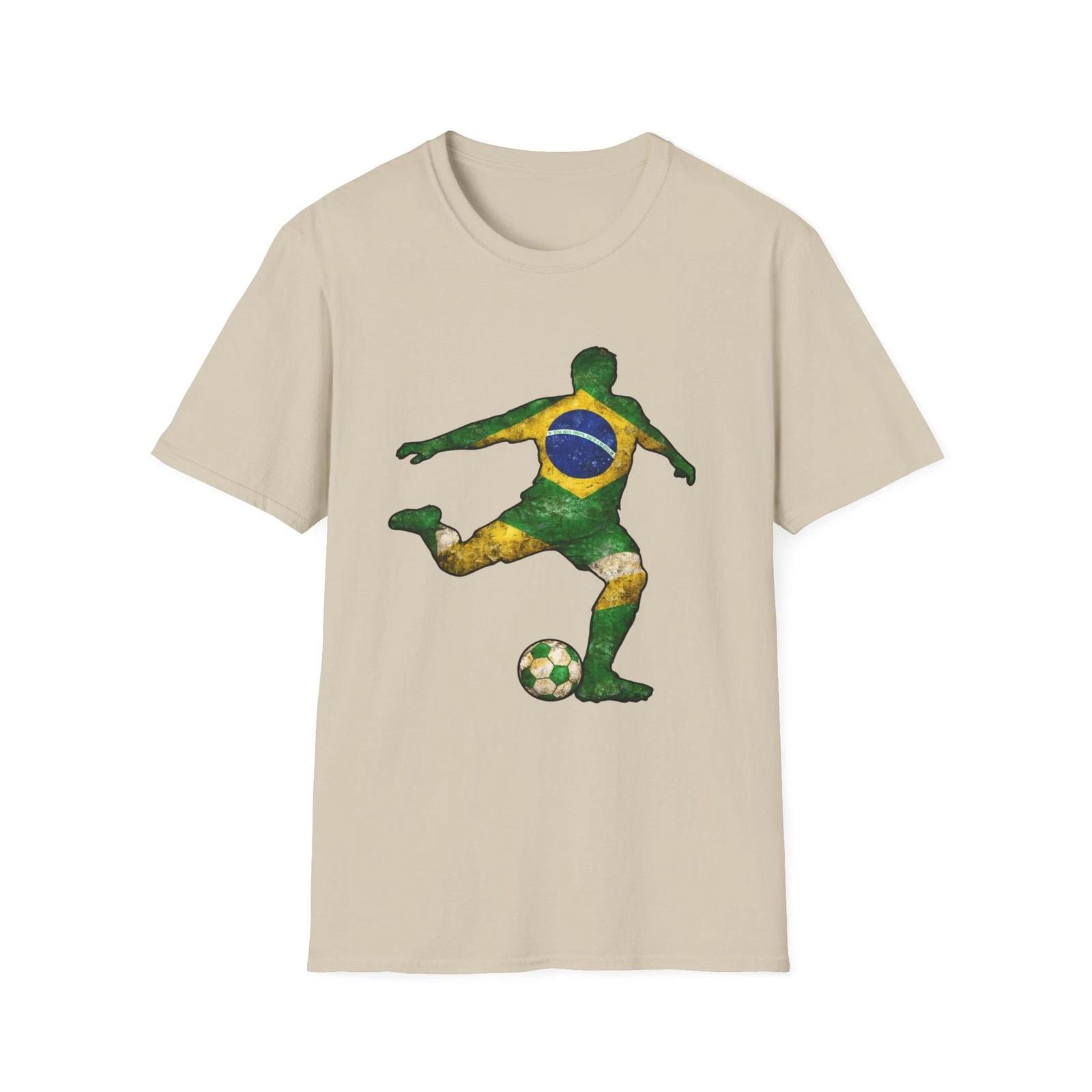Brazil Soccer Player Children s Children s T Children s T-shirt | Football Silhouette with Brazilian Flag 130