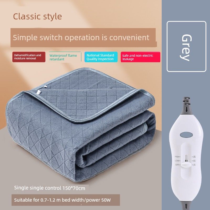 

Single Double Smart Student Dormitory Heating Mat Water Heater Kang Classic gray 70*150cm electric blanket