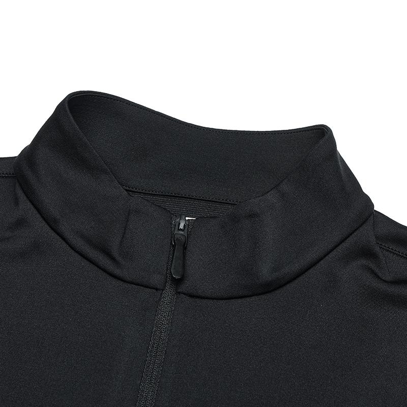 Fila Stand Collar Half-Zip Knitted Long Sleeve T-Shirt Men Tops Deep-Black A11M517209FBK