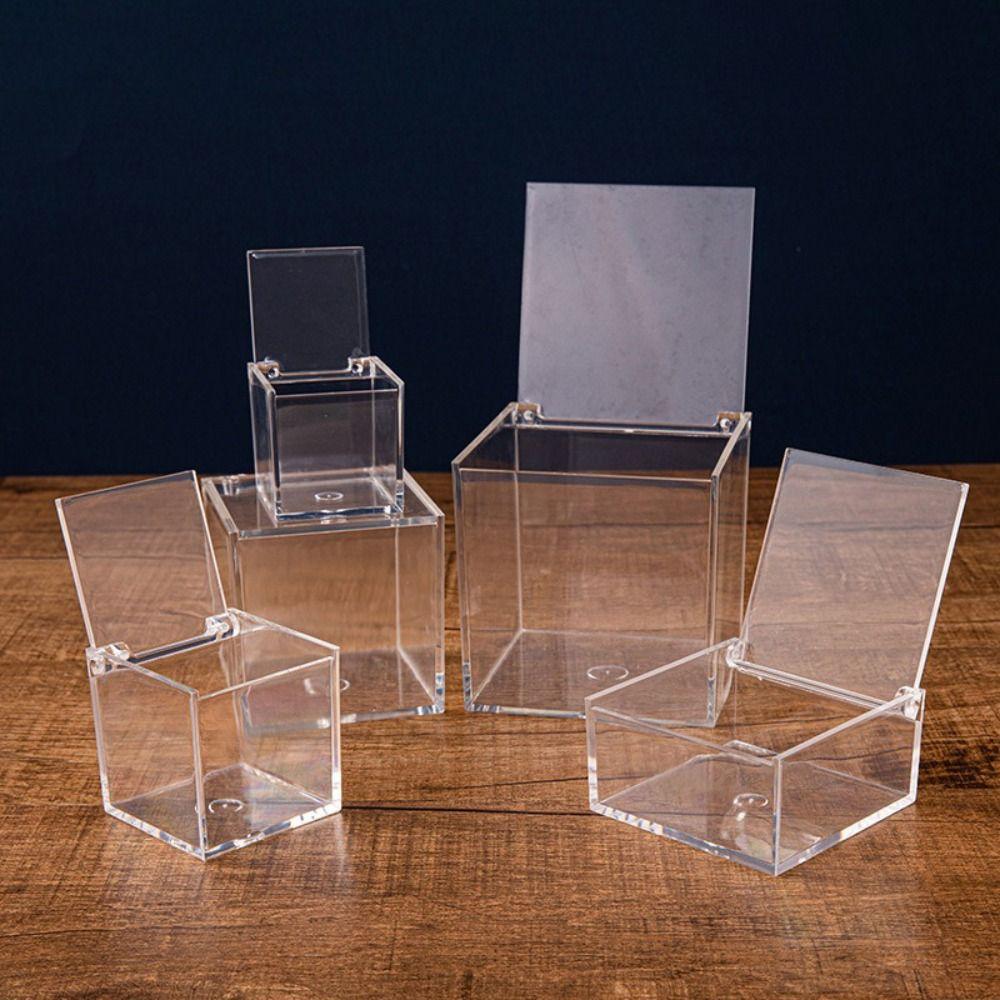 Transparent Case Clear Cube Box With Lids Transparent Container Display Box  Handicrafts Display