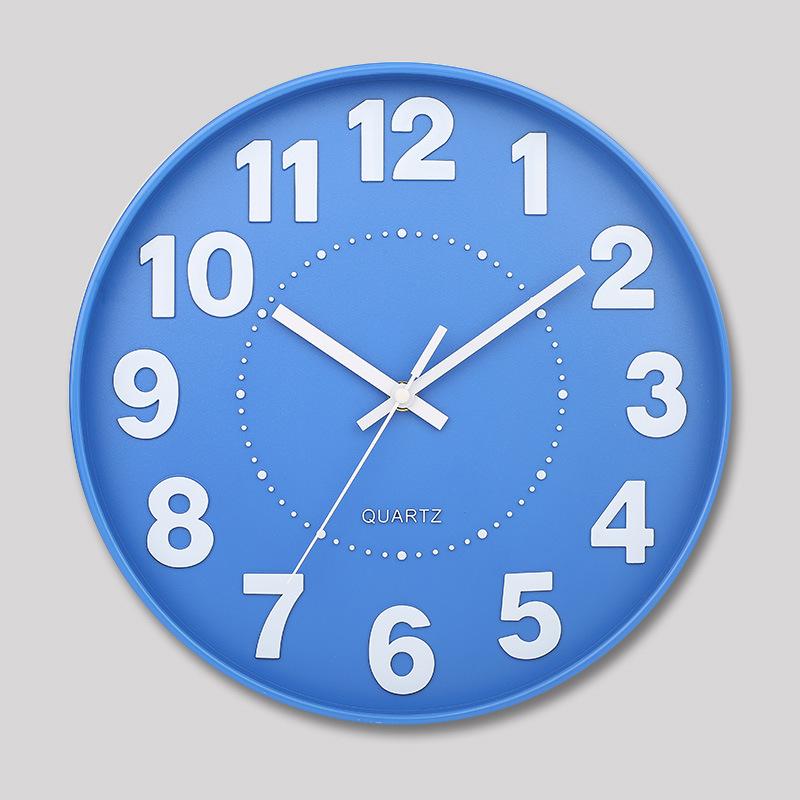 12 Inch 30CM Silent Wall Clock, Creative and Fashionable, Three-dimensional Digital Minimalist Clock for Home Living Room