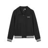 Sport Lifestyle Series Casual Zip Knit Long Sleeve Jacket Women Jackets Carbon-Black L324W033-0018