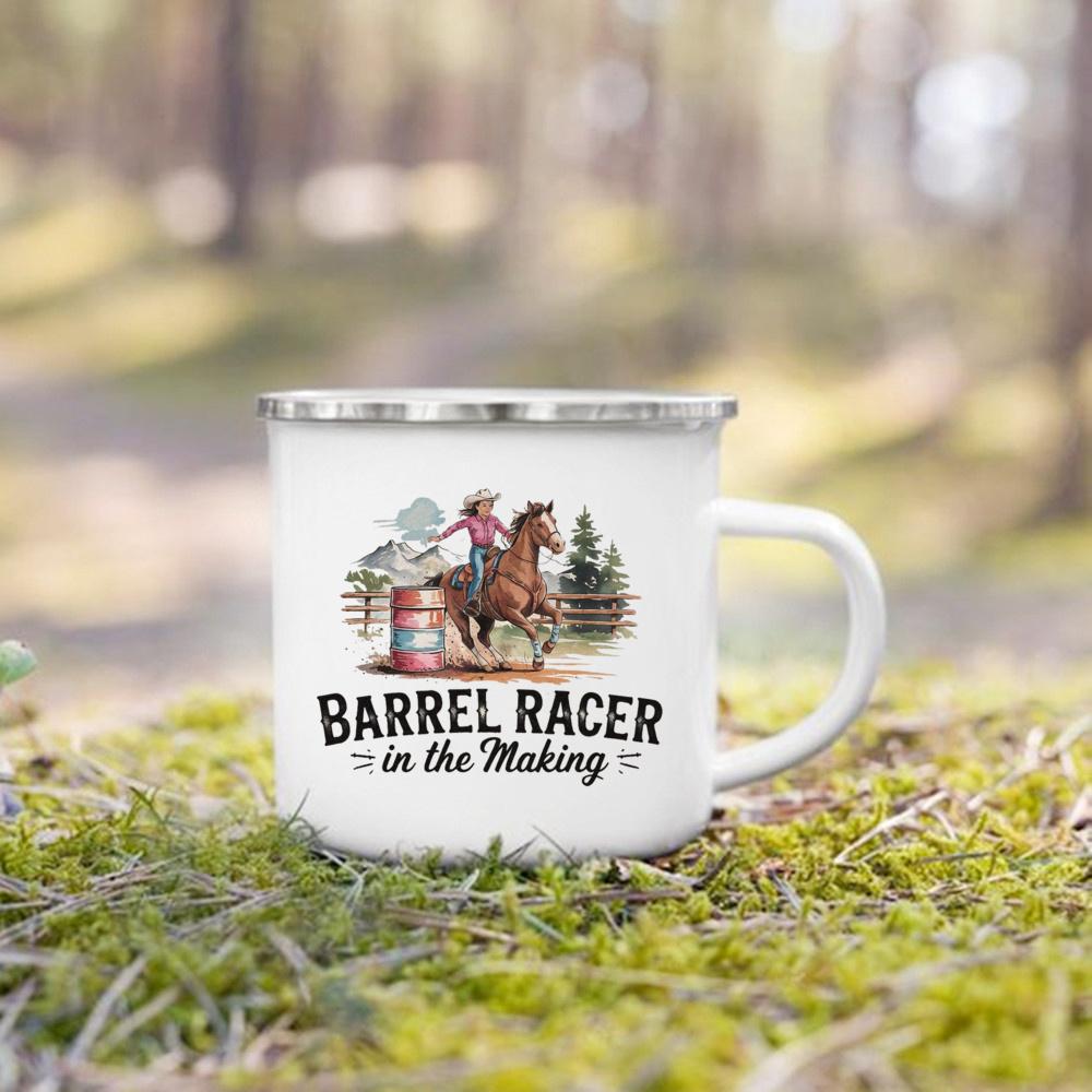 West Cowboy Printed Camper Mugs Camping Enamel Mug Adventure Campfire Party Beer Juice Cup Gifts for Camper Best Gift for He Her