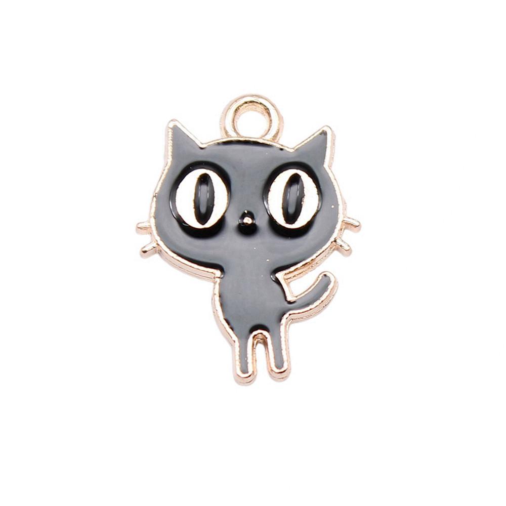 Enamel Charms Cats Pendants For Cute Pet Lover Jewelry Making Accessories