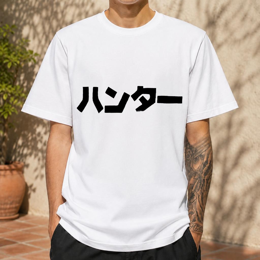2026 New Pure Cotton Tshirt With Japanese Letter Print Japanese Retro Round Neck Top Casual Short Sleeve