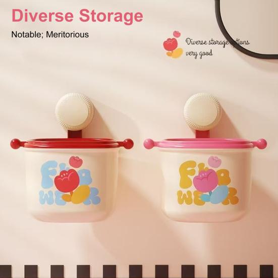Suction Cup Trash Can Strong Load-bearing Large Capacity Easy To Install Wall