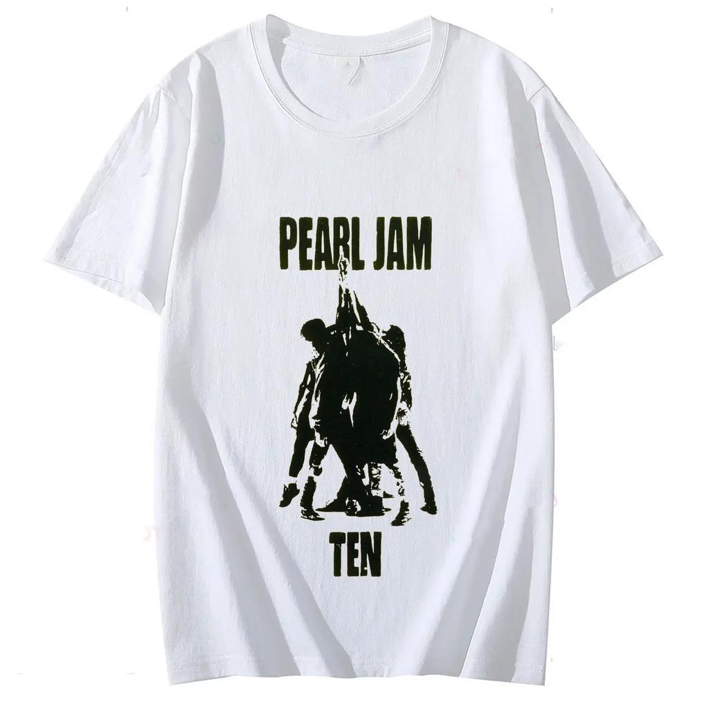 Women's Cool Alive Pearls Jam T Shirts Music Band Clothing Short Sleeve Crewneck Tops