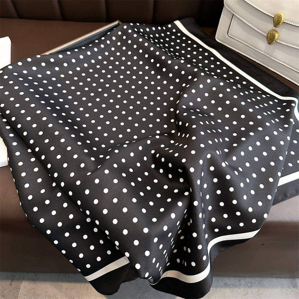 Spring Dot Print Silk Scarf Soft Women Shawl Simple Women's Scarf Headkerchief
