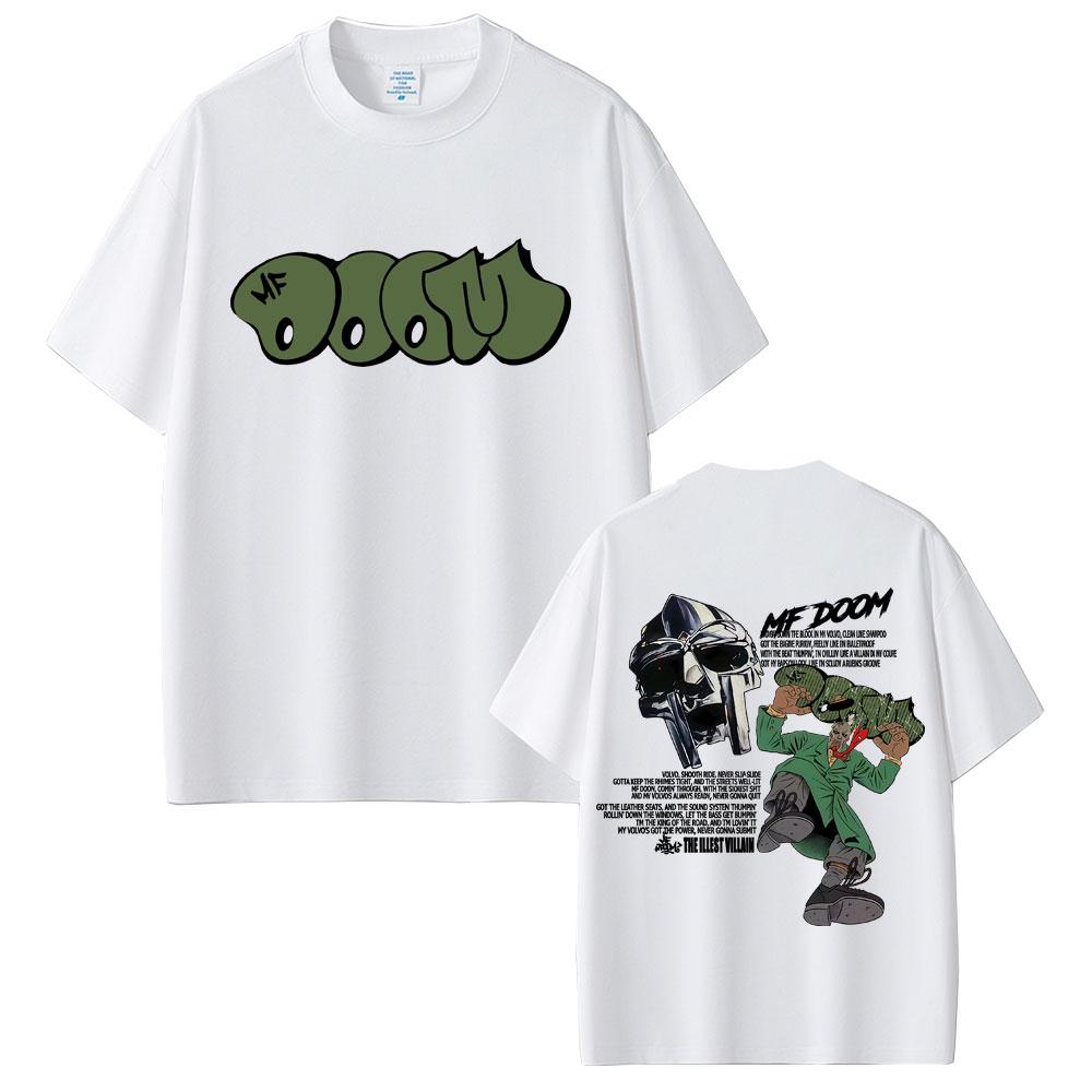 2025 Summer Rapper Mf Doom Album Madvillainy Graphic Tshirt Mens Hiphop Fashion Retro Tshirt Casual Cotton Oversized Tshirt