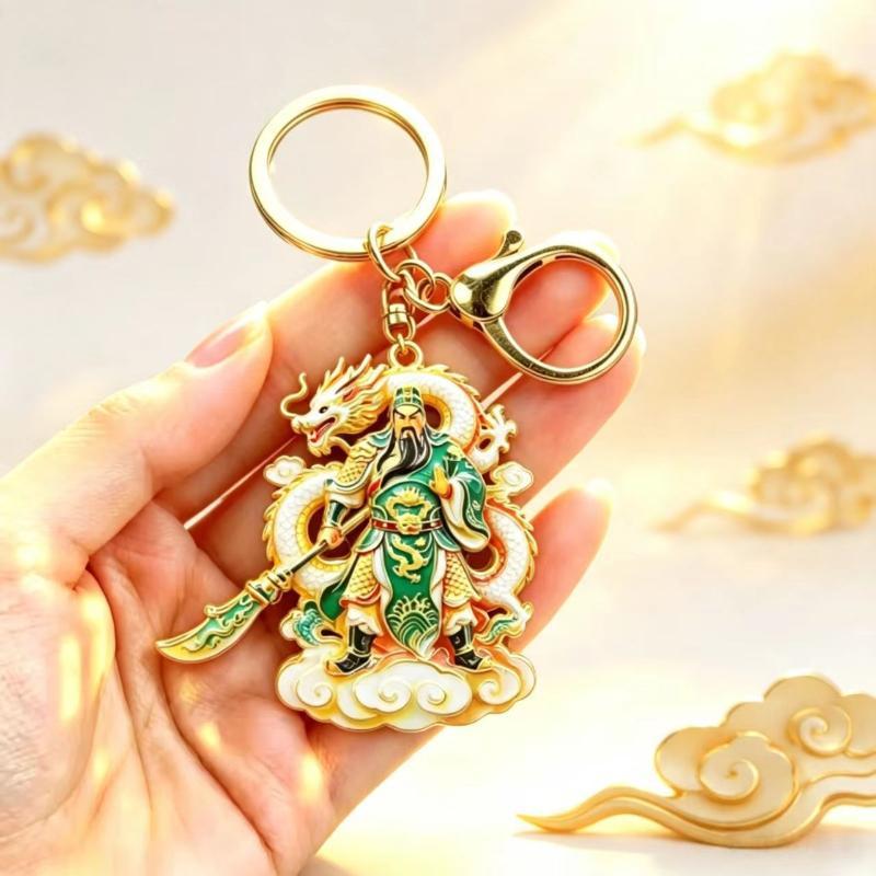 Enamel Luxury Keychain High-End Metal Pendant Bag Charm Blessing Charm