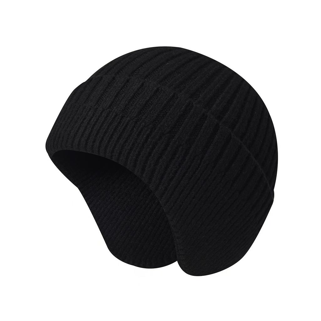 Outdoor Knitted Hat for Men - Thickened Warm Earflap Beanie Women's Face-Slimming Knitted Beanie