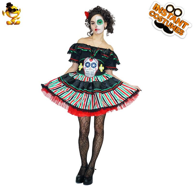 Halloween Adult Women's Day of the Dead Bridal Dress Ghost Festival Women's Ghost Bone Stage Performance Clothing Party Clothing Distribution