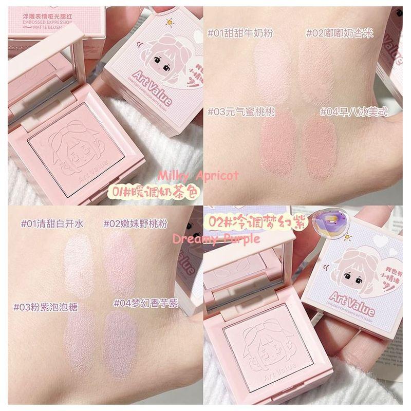 Art Value - 4 Colours Cartoon Embossed Matte Blush Palette