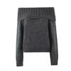 Jnleaog Autumn New Women's Clothing European, American and French Style Design Fashion off-Neck Pullover Sweater Small Top