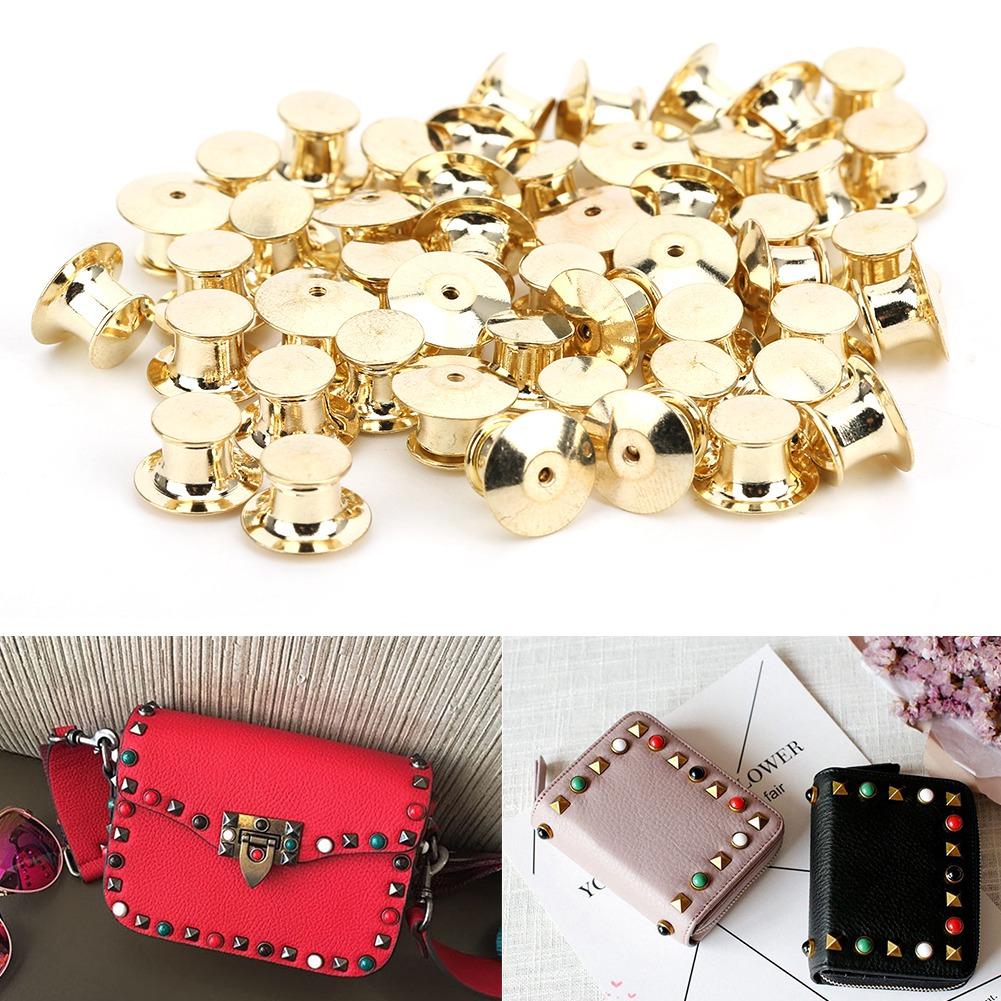 50pcs Brooch Pin Backs Bag Locking Fastener Flat Hat Name   Book Pin   7 x 10mm