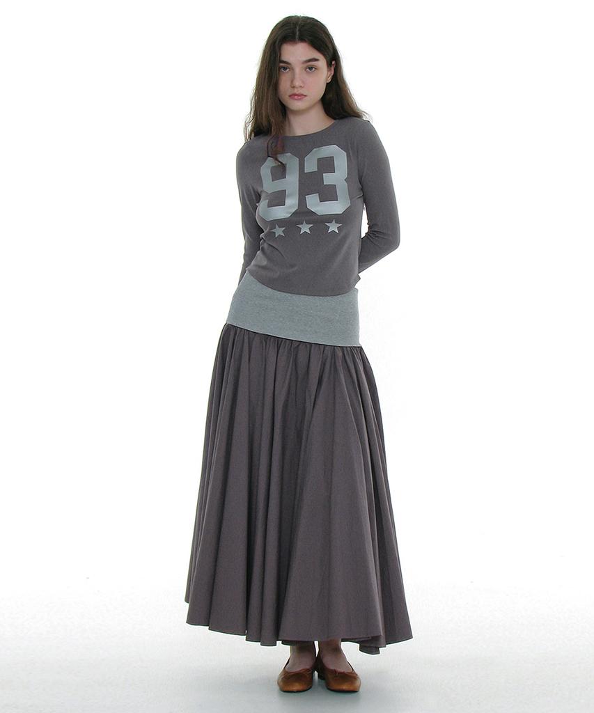 Partimento Woman Voluminous Flare Maxi Skirt_Charcoal