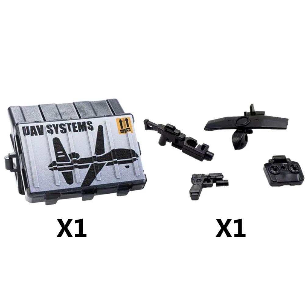WW2 Military MOC Building Block Soldier Printed Weapon Case Rack Drone Bomb Disposal Mortar Gatling Maxine Gun DIY Toy Gift K046