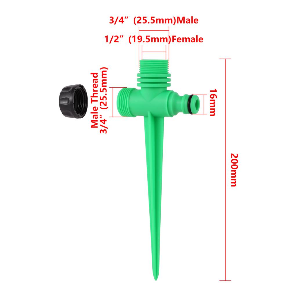 1/2" Male Thread Auto-Rotary Rocker Sprinklers Lawn Irrigation Watering Nozzle Garden Farm Greenhouse Orchard Watering Sprayer