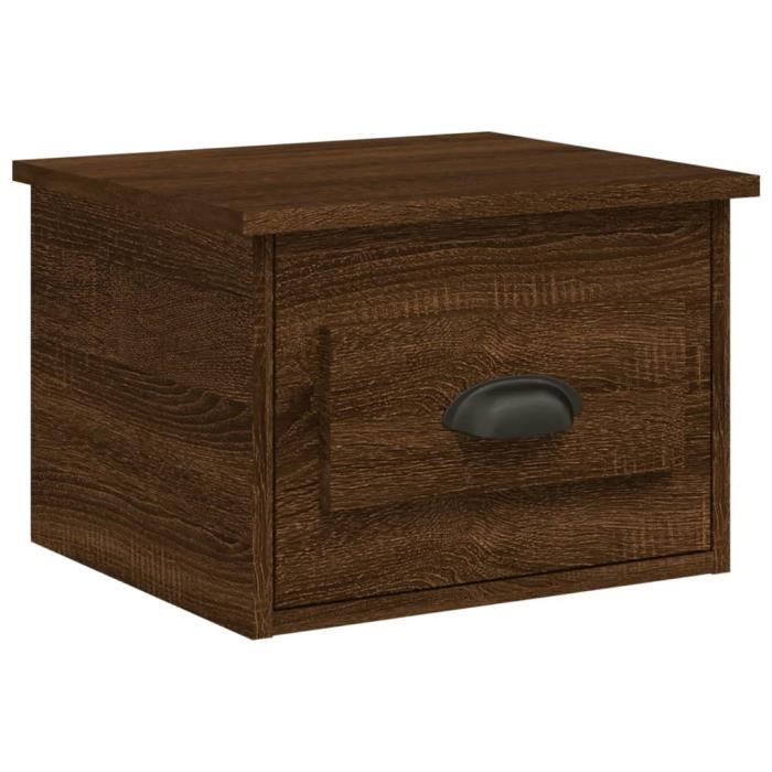 VidaXL Wall-mounted Bedside Table Brown Oak 41.5x36x28 Cm 816390
