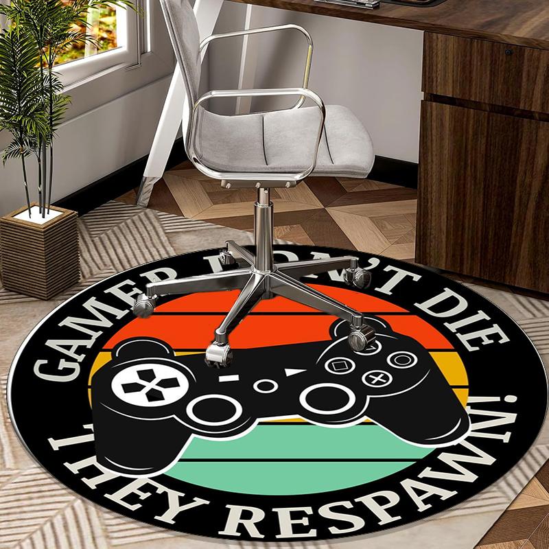 Energetic Gaming Controller round carpet Chair cushion Round Entryway Rug, Soft Round Rugs for Living Room, Bedroom, Circle Carpet decor gifts