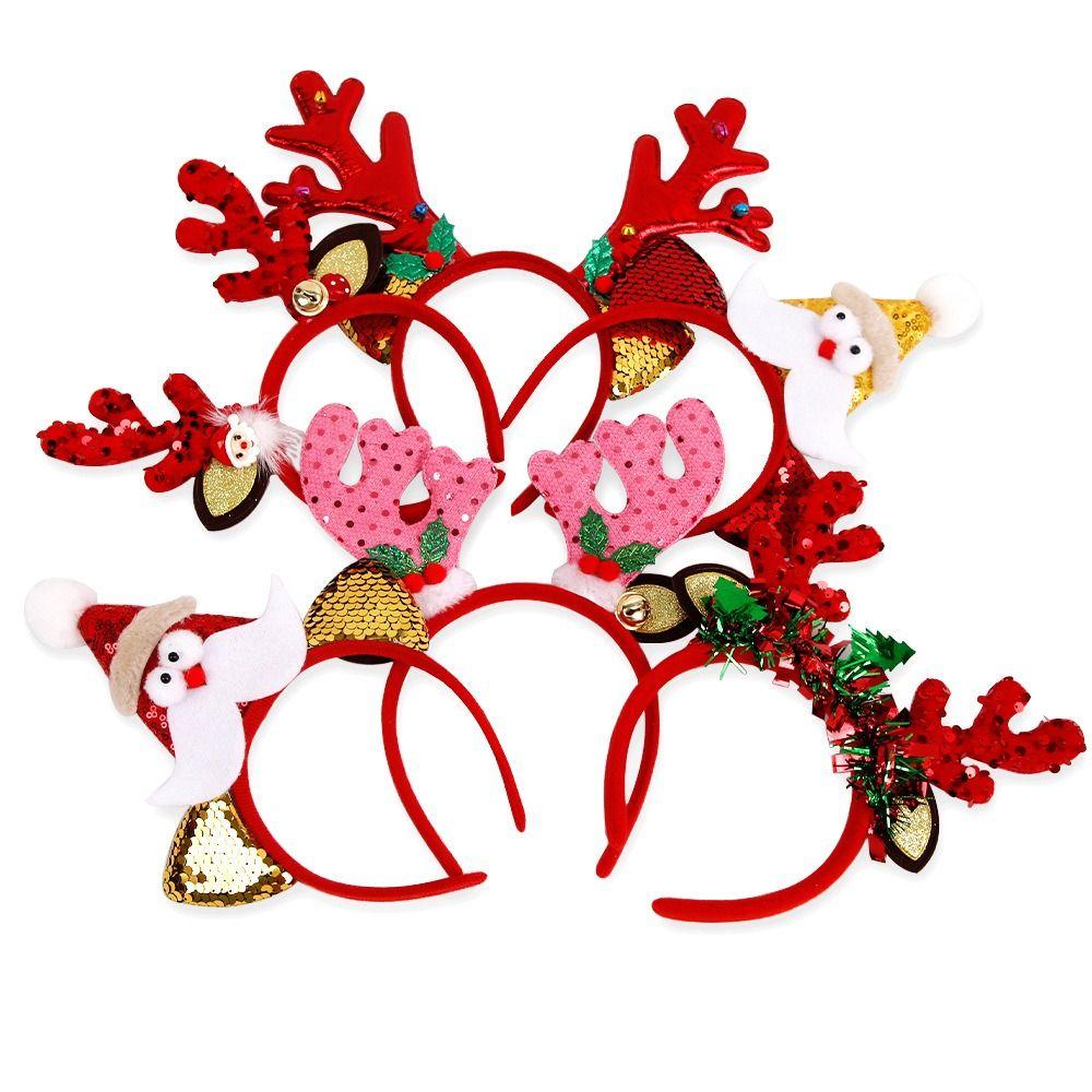 

3pcs Wear-resistant Antler Headdress Reindeer Christmas Hair Hoop Costume Party Accessories