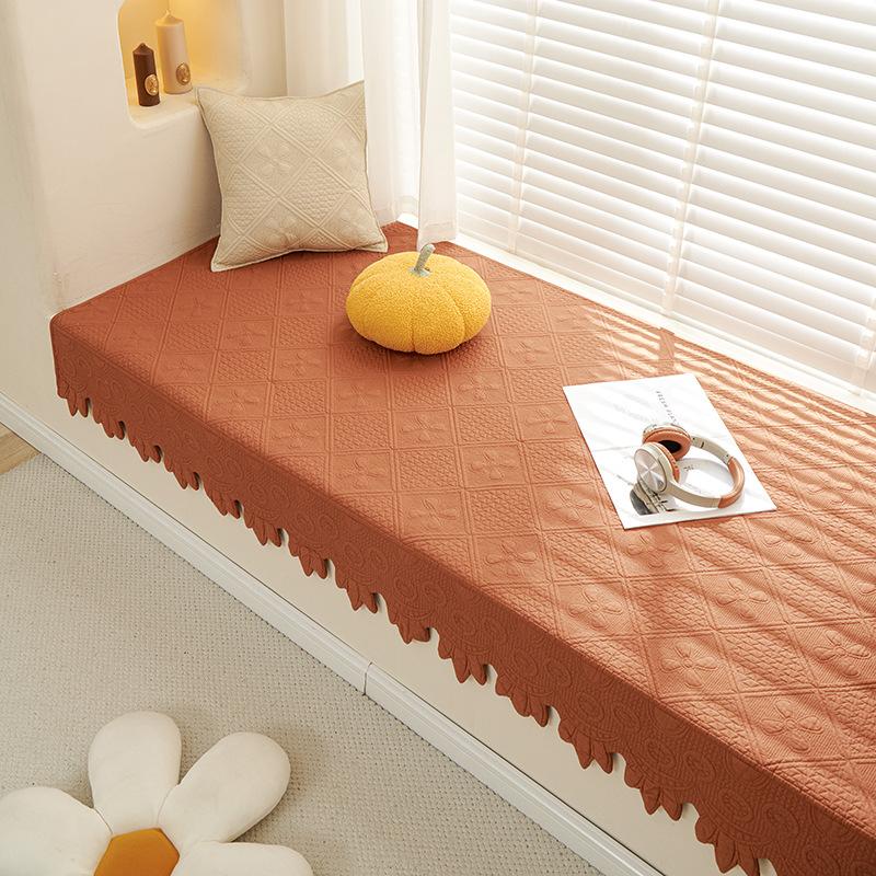 French Retro Pure Cotton Fabric Bay Window Mat Bedroom Balcony Window Sill Card Seat Non-Slip Mat Tatami Mat Sofa Cushion