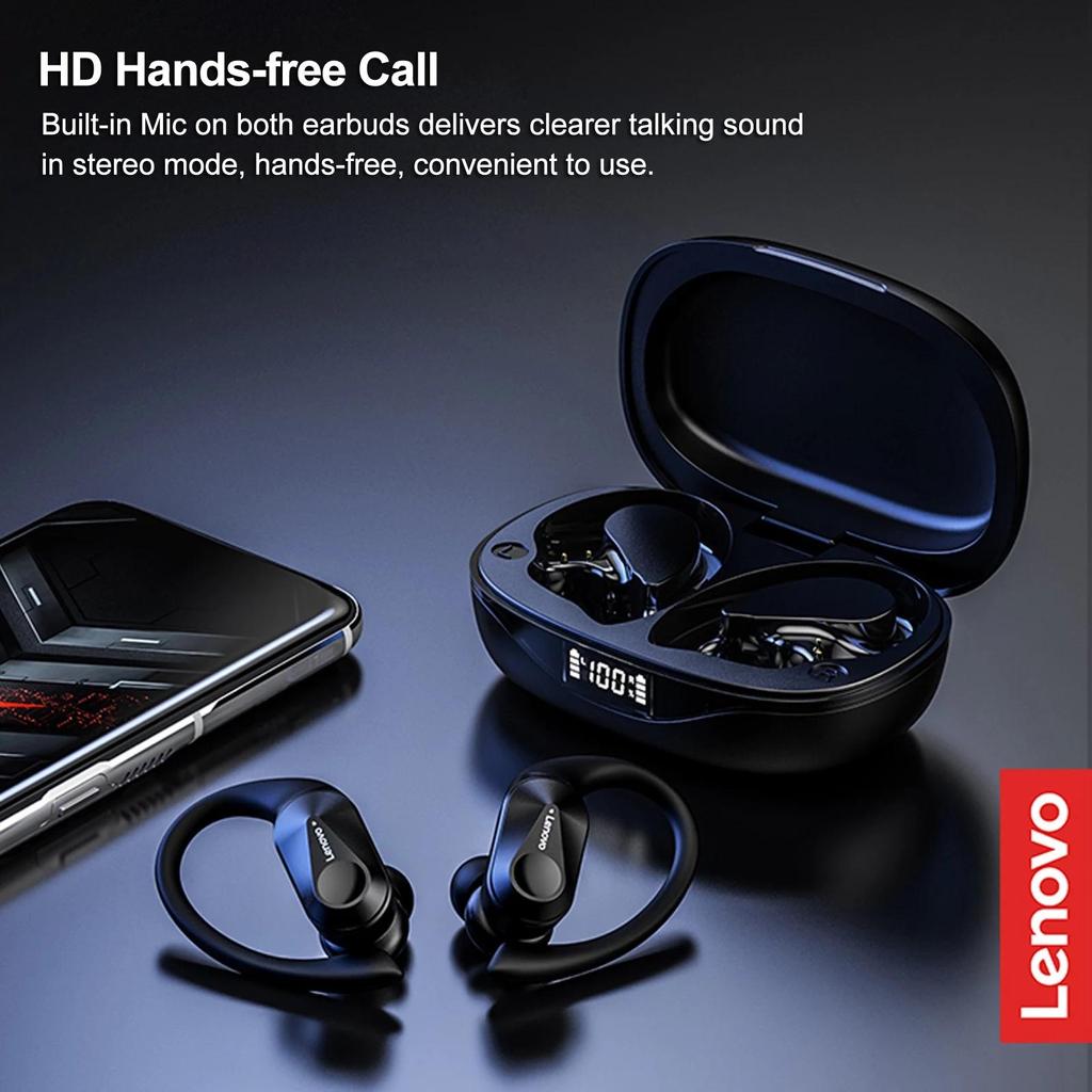 Lenovo LP75 TWS Sports Earphones Bluetooth 5.3 Wireless Headphones Waterproof HiFi Stereo Noise Reduction Earbuds with Mics