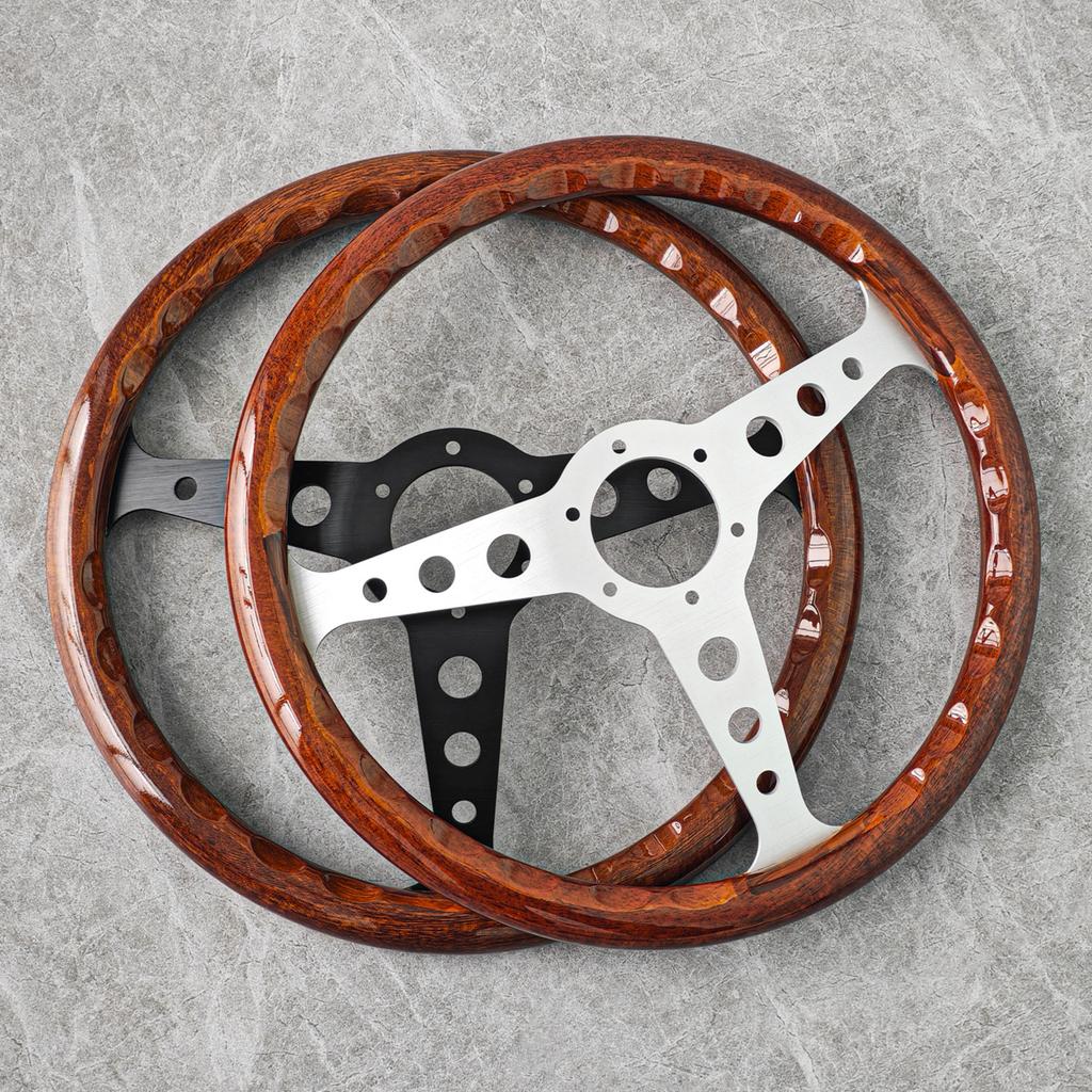 Volante Indy Heritage 350mm 14 Pollici Volante Sportivo da Corsa con Finitura Legno Classica PC-ST54