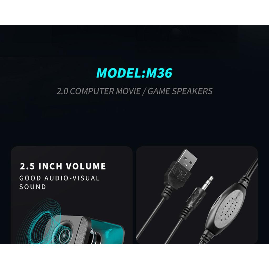 Computerlautsprecher Kabelgebunden USB-betrieben PC-Lautsprecher mit 3W x 2 Stereo-Soundbox für PC-Desktop
