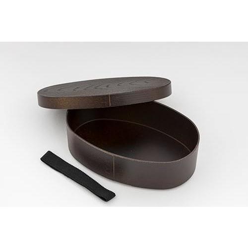 Kano [Magewappa-style Oval Lunch Box, Mocha Brown, 72760] Microwave and Dishwasher Safe, Made in Japan, with Band, Wappa Bento, Magewappa Style, Lunch