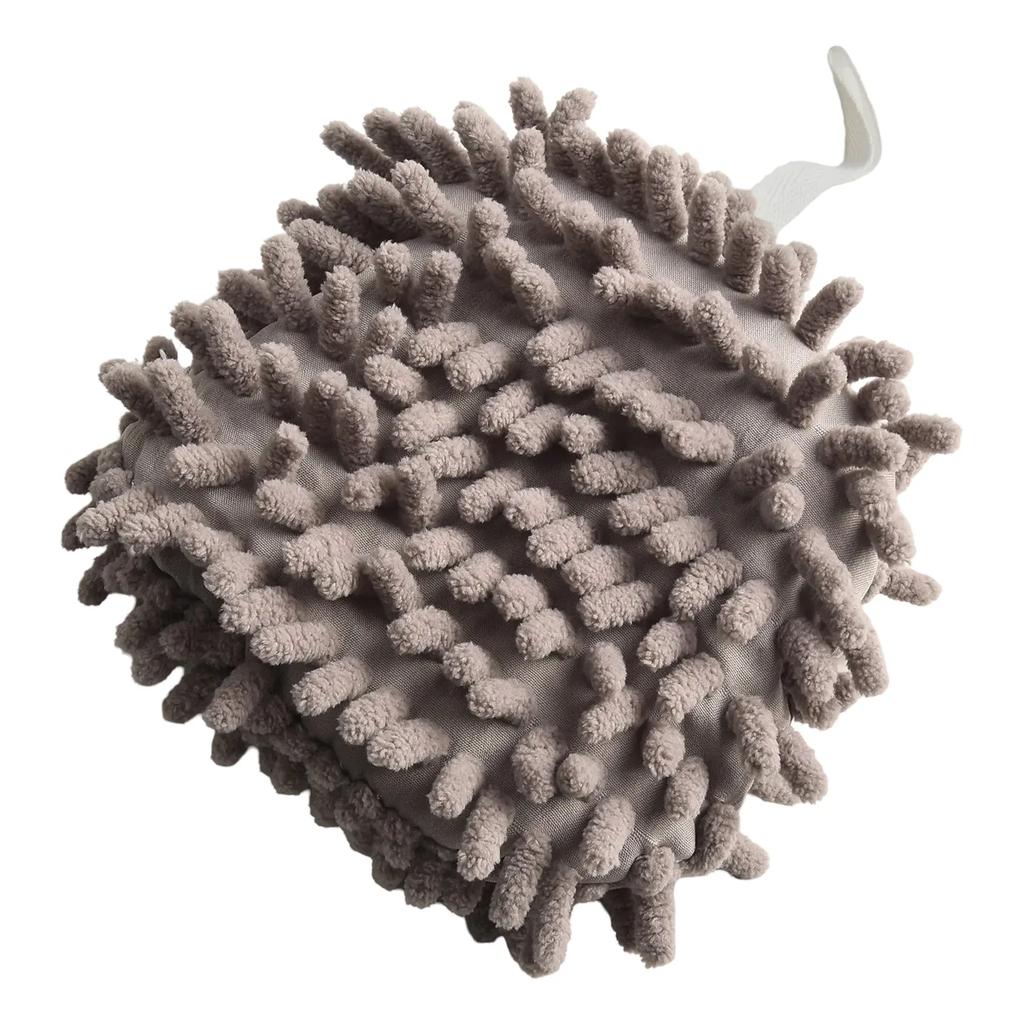 2pcs Chenille Hand Towel Hanging Thickened Super Absorbent Quick-drying Hand Ball Cleaning Cloth Kitchen Dishcloth