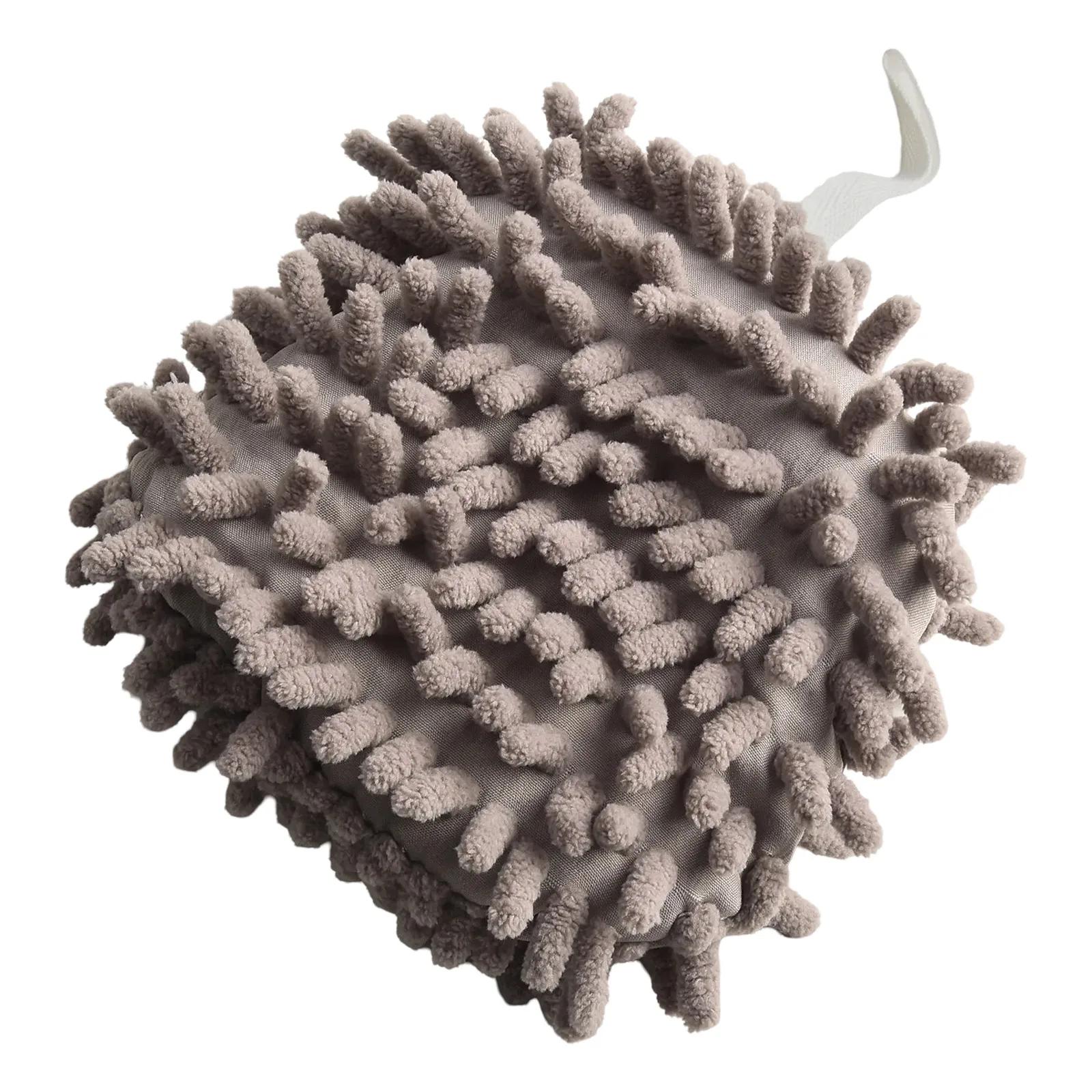 

2pcs Chenille Hand Towel Hanging Thickened Super Absorbent Quick-drying Hand Ball Cleaning Cloth Kitchen Dishcloth