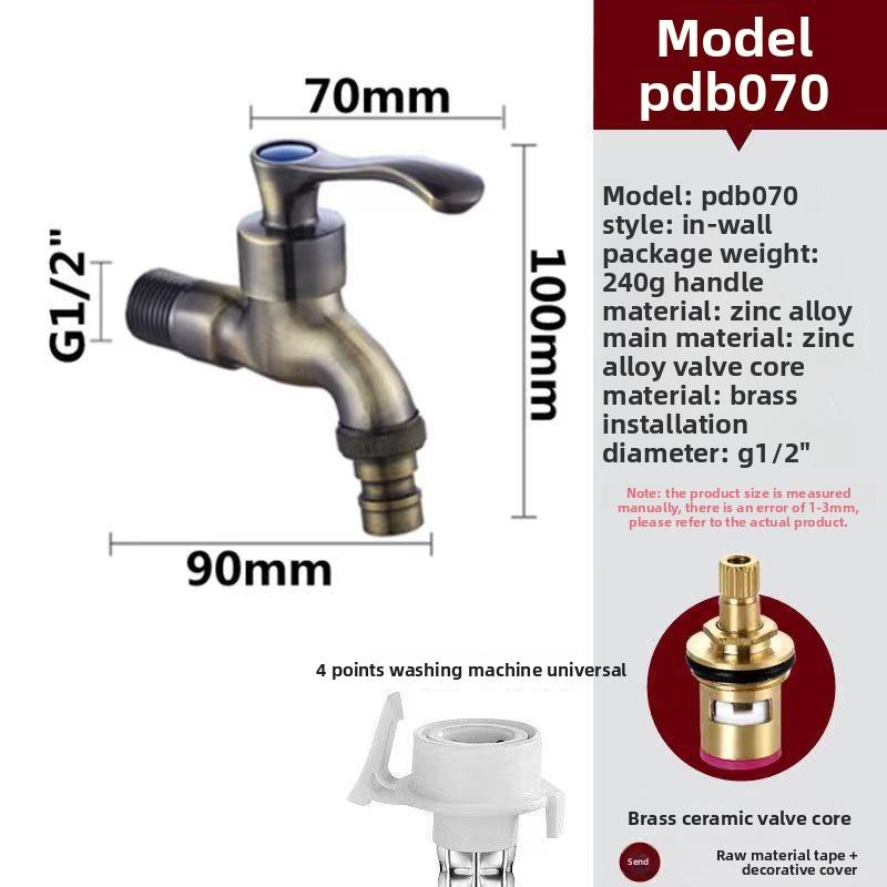 Antiker Messing Waschbeckenhahn Küche Garten Wandmontiert Waschbecken Badezimmer Wischmopp Wasserhahn Waschmaschine Vintage Wasserhahn Hähne