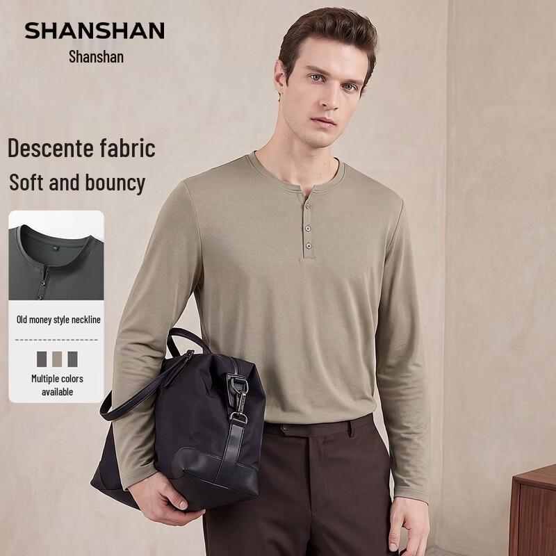 SHANSHAN Men s Old Money Style Long-Sleeve T-Shirt M/170
